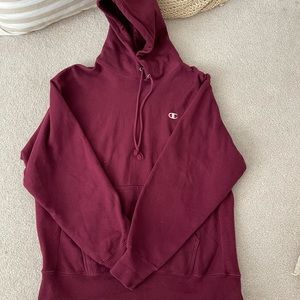 Mens burgundy Champion hoodie
